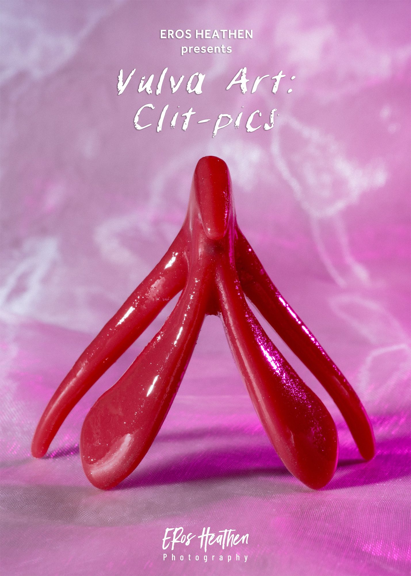 Poster van Vulva Art: Clit-Pics, een macrofotografieproject van Elwin Rijken.