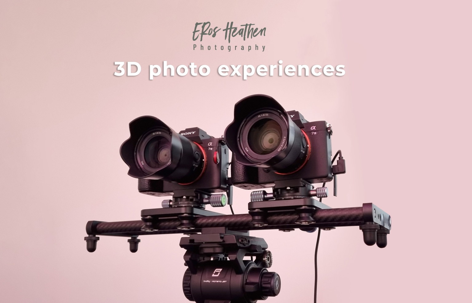 Dubbele camera-opstelling van Elwin Rijken voor stereoscopische 3D-fotografie.