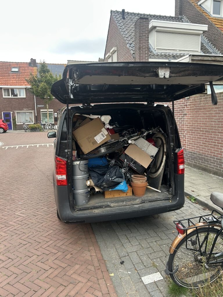 De Troep Taxi work van filled with items during the early days of the company.
