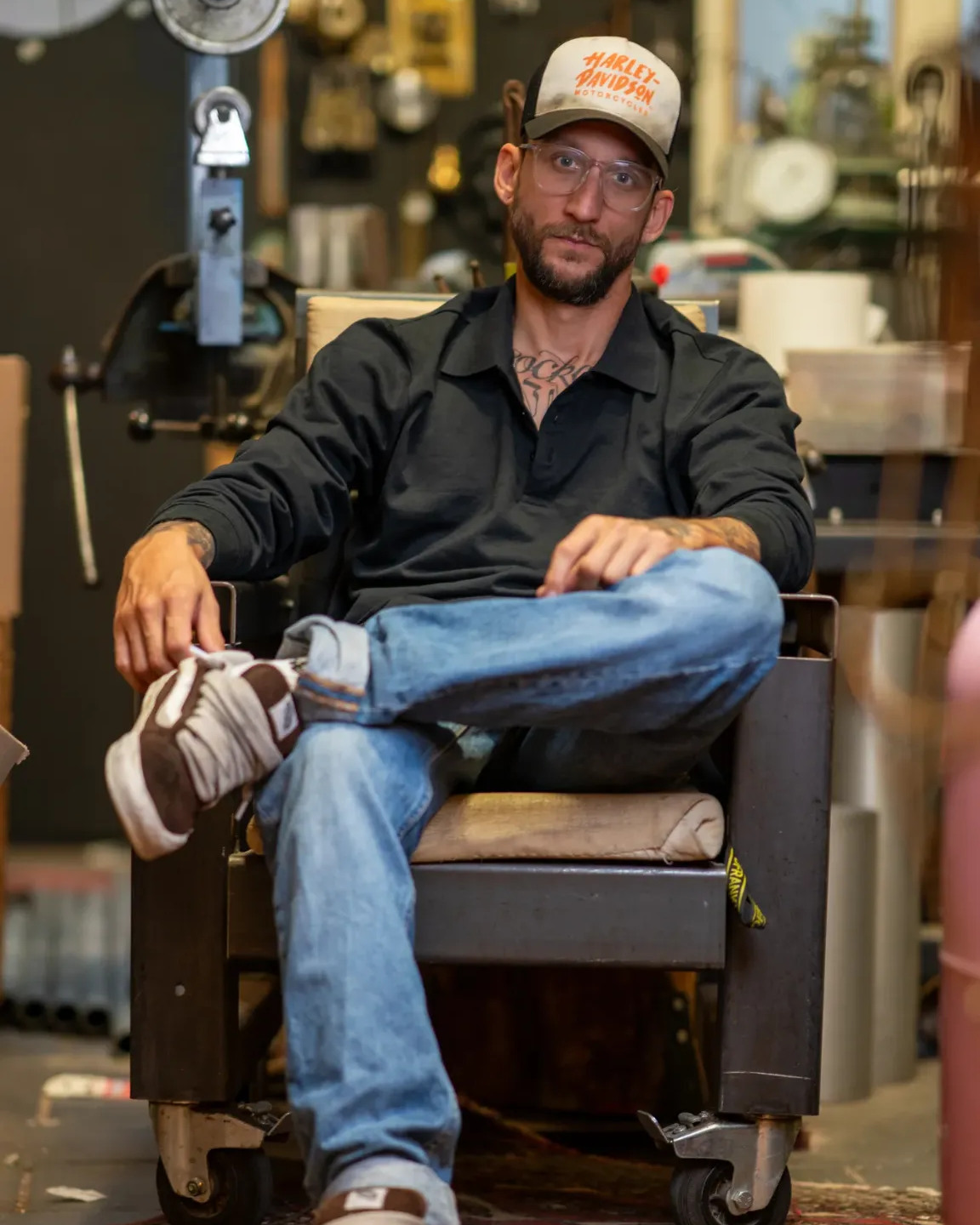 Stan Kuipers during the interview in the Wickie Design workshop at Sectie-C in Eindhoven.