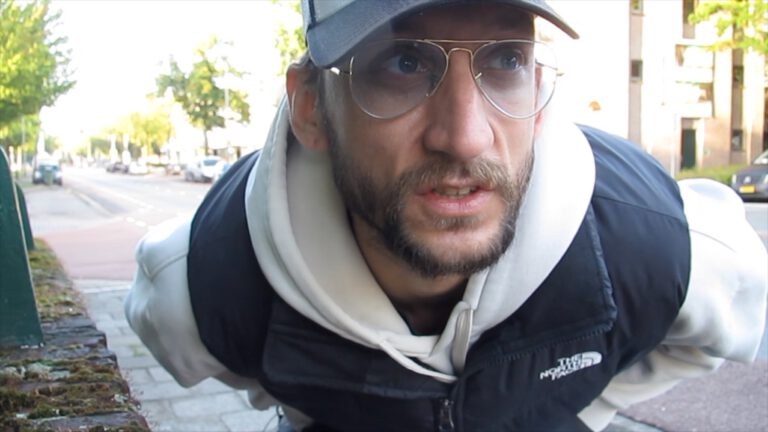 Stan Kuipers in a still from his video content about Eindhoven and De Troep Taxi.